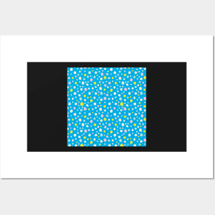 Bright Blue Polka Dots Posters and Art